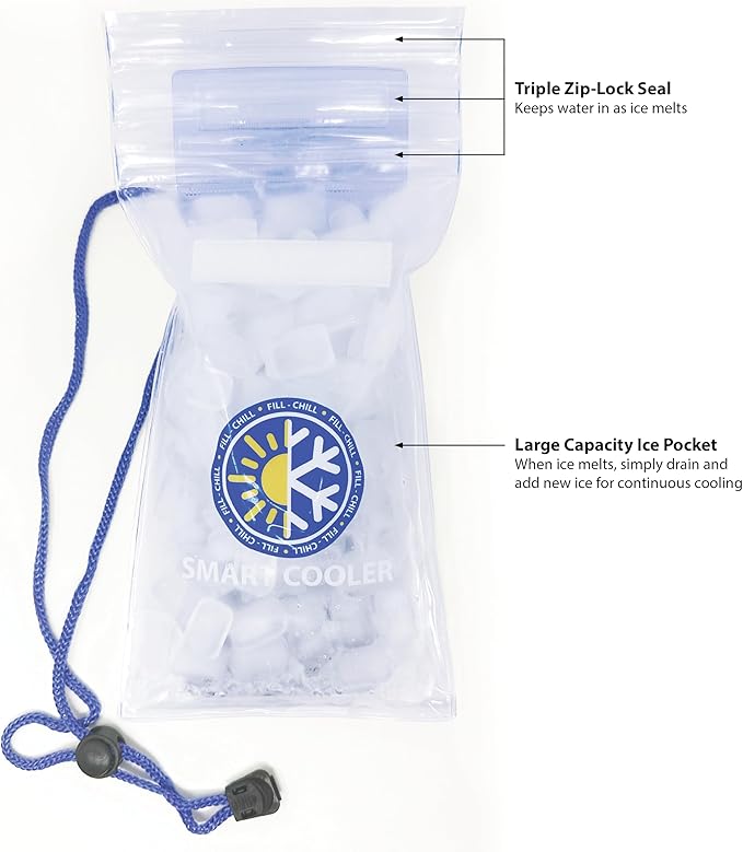 Original Fill-Chill. Keeps Your Smartphone Cool and Protected from overheating on hot Summer Days. Large Capacity ice Pocket, just Fill with ice and go!