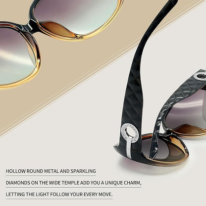 Joopin Big Womens Sunglasses Polarized Trendy Sun Glasses Large Rectangle UV Protection Rhinestone Sunnies