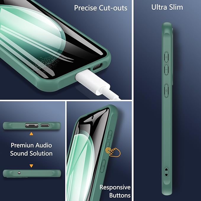 For Samsung Galaxy S23 FE Case 6.4'',Magnetic Galaxy S23 FE Case for Magsafe with Screen Protector [Military-Grade Protection] Shockproof Phone Case Samsung S23 FE Slim Protective Case S23 FE 5G,Green