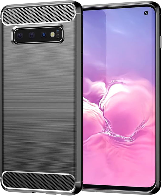 for Samsung Galaxy S10 Phone case, Shockproof, Scratch Resistant Carbon Fiber Jacket, Soft TPU, for Galaxy S10 case (Black)
