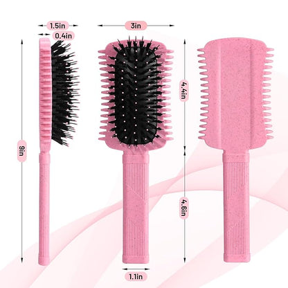Curl Defining Brush Pink, Volume Curly Hair Brush for Detangling Shaping and Styling Women's Curls, Reduce Pulling