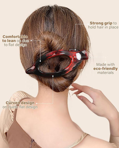 French Flat Hair Clips for Women - 6Pcs Flat Hair Claws for Thin Thick Hair Strong Hold No Slip Grip Hair Claw Clips for Women Girls