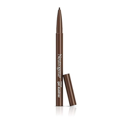 Neutrogena Intense Gel Eyeliner with Antioxidant Vitamin E, Smudge- & Water-Resistant Eyeliner Makeup for Precision Application, Dark Brown, 0.004 oz