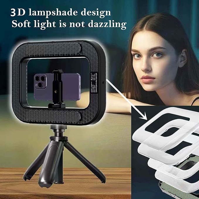 Phone Video Rig QYPENT Handheld LED Ring Light Selfie Light Phone Video Stabilizer for Camera, Smartphone, Action Camera, YouTube, Setup, Filmmaking, Makeup, Vlogging (YM200)