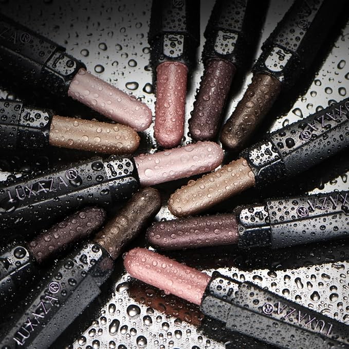 Neutral Eyeshadow Stick Makeup Set, Metallic Shimmer Matte Cream Eye Shadow Eyeliner Brightener Pencil Crayon - PINK OCEAN