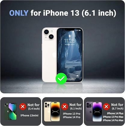 for iPhone 13 case, with [Compatible with MagSafe][Military Grade Drop Protection][Heavy Duty Protection][Non-Slip][Shockproof] with 2-Layer Durable Bumper Phone Case 6.1''-Deep Blue