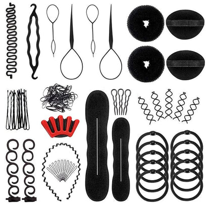 27Pcs Hair Styling Set, Hair Design Styling Tools, DIY Hair Accessories Hair Modelling Tool Kit Magic Fast Spiral Hair Braid Braiding Tool for Women and Girls
