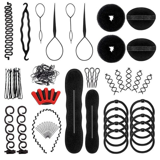 27Pcs Hair Styling Set, Hair Design Styling Tools, DIY Hair Accessories Hair Modelling Tool Kit Magic Fast Spiral Hair Braid Braiding Tool for Women and Girls