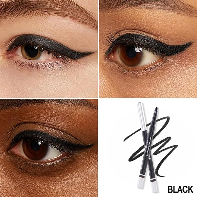 6PCS Automatic Waterproof Inner Eyeliner, Eyeshadow & Eyebrow Pencil – Multi-Use Cream Pen for Liner, Shadow & Brows (Black2)