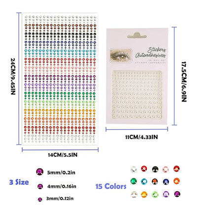NOOEPC Face Gems Hair Gems，Self Adhesive Face Gems Rhinestones, Face Jewels Diamonds Sticky Gems for Makeup Hair Crafts Halloween Decorations