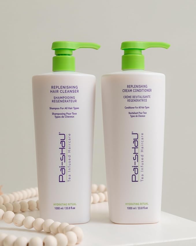 Pai-Shau Replenishing Cleanser and Conditioner Set - Hydrating Shampoo and Conditioner for All Hair Types - 2x1000ml