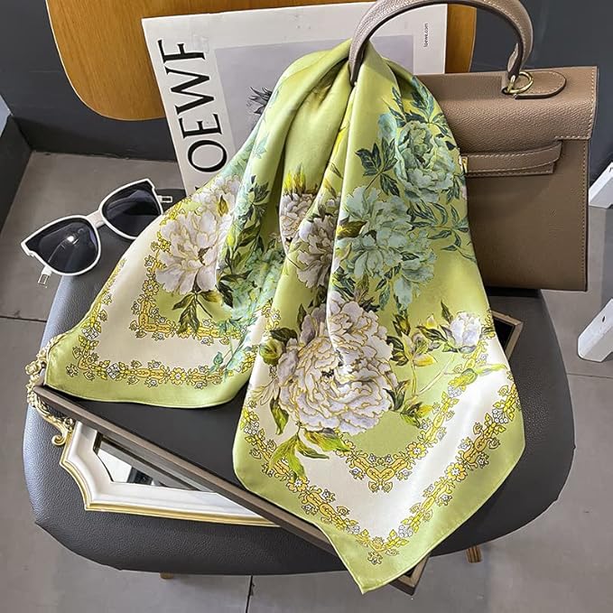 100% Pure Mulberry Silk Scarfs 26"x26" Square Scarf Women Neckerchief Headscarf hair scarf bandana Gift Packed
