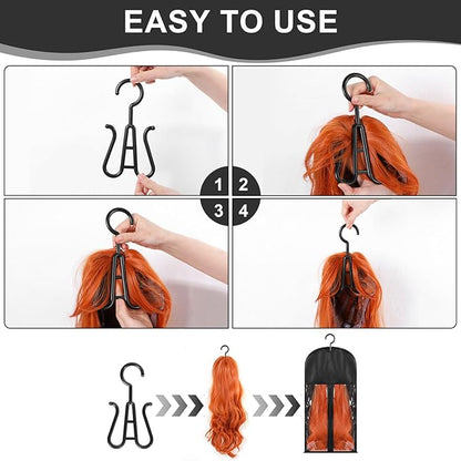 10Pcs Hair Extension Holder Wig Storage for Multiple Wigs, Wig Bags Wig Hanger, Dust-proof Wig Bags Storage with Hanger, Hair Extensions, Wigs & Accessories