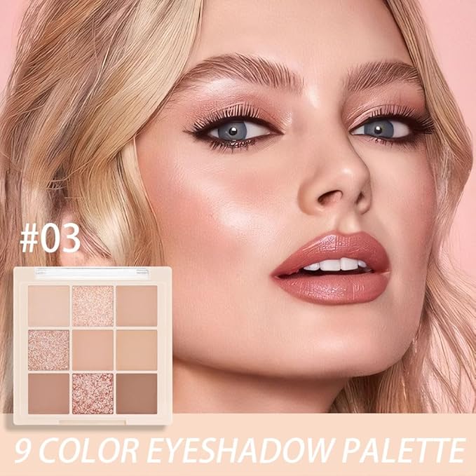Nude Pink Beige Eyeshadow Palette,Natural Neutral Soft Small Cream Light Colors Eyeshadow Palette,Highly Pigmented Eye Shadow palette Long Lasting Naturing-Looking Make Up Pallets for Women,Vegan