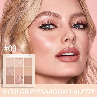 Nude Pink Beige Eyeshadow Palette,Natural Neutral Soft Small Cream Light Colors Eyeshadow Palette,Highly Pigmented Eye Shadow palette Long Lasting Naturing-Looking Make Up Pallets for Women,Vegan