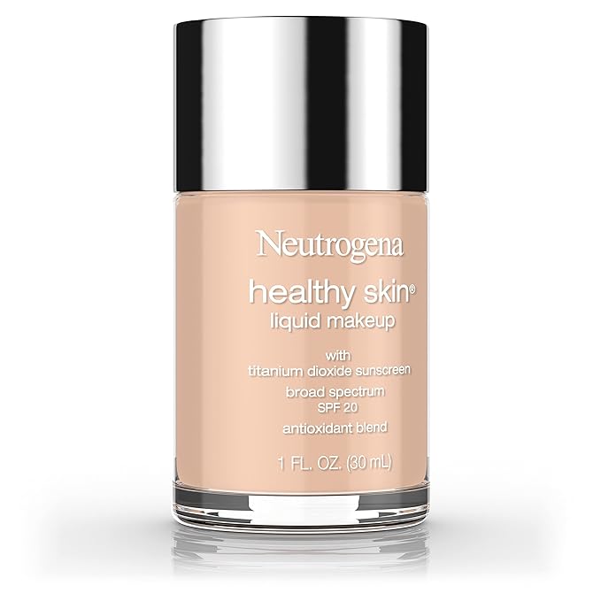Neutrogena Healthy Skin Liquid Makeup Foundation with Broad Spectrum SPF 20 Sunscreen, Medium Coverage Foundation with Nourishing Pro-Vitamin B5, Soft Beige 50, 1 fl. oz