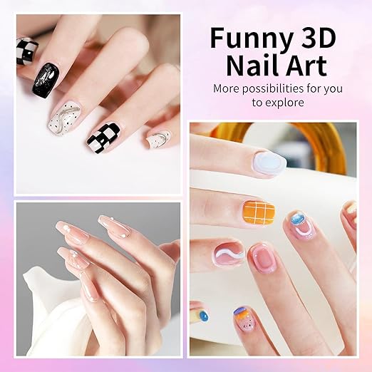 15g 3D Nail Gel Sculpting Gel Nail Art Glue for Nail Art Designs DIY Nail Craving Molding Gel for 3D Gel Nail Art Polish Painting Drawing Gel Sculpture Gel Nail Decoration Manicure Clear
