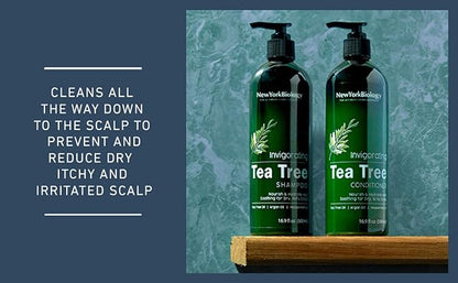 New York Biology Tea Tree Conditioner – Deep Cleanser – Relief for Dandruff and Dry Itchy Scalp – Therapeutic Grade - Helps Promote Hair Growth – 16.9 fl Oz
