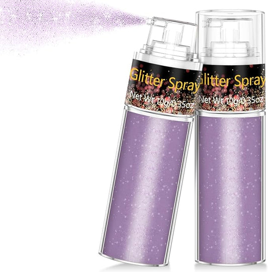 Hair and Body Glitter Spray, 1PC Purple Glitter Hairspray Dry Powder Makeup for Clothes, Festival Rave Prom Loose Sparkle Powder,Holographic Ultra Fine Resin Glitters for Crafts,10g (Purple)