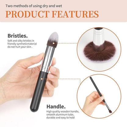 OCHEAL Makeup Brush Set with Holder & Travel Pouch | Professional Makeup Brush Organizer Kit for Women & Makeup Artists | Includes 14-Piece Cosmetic Brushes and Storage Case-Black