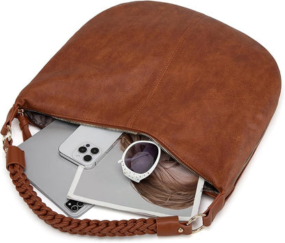 Montana West Large Hobo Bags for Women Slouchy Shoulder Purse Handbag with Zipper and Woven Handle
