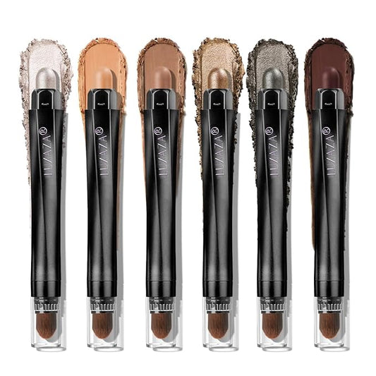 Neutral Eyeshadow Stick Makeup Set, Metallic Shimmer Matte Cream Eye Shadow Eyeliner Brightener Pencil Crayon - BROWN LATTE