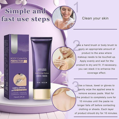 2PCS Body Coverage Perfector, All Over Complexion Perfector, Tattoo Cover Up Makeup, Waterproof and Lasting Effect for All Skin Types