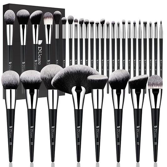 DUcare Makeup Brushes Professional 32Pcs Make up Brushes Set Premium Christmas Gift Synthetic Kabuki Foundation Blending Brush Face Powder Blush Concealers Eye Shadows