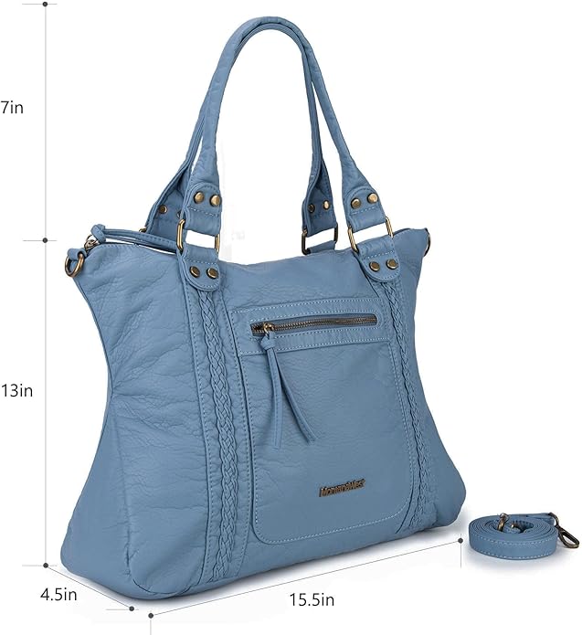 Montana West Washed Leather Hobo Bags for Women Roomy Handbags with Crossbody Strap