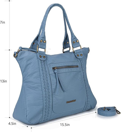 Montana West Washed Leather Hobo Bags for Women Roomy Handbags with Crossbody Strap