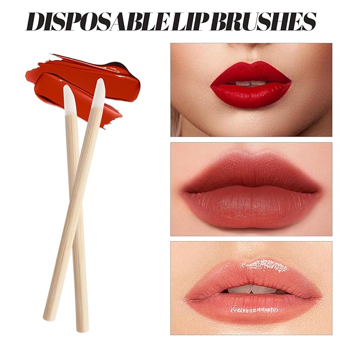 300 pcs Eyelash Extension Supply Kits 200pcs Disposable Double pointed head Wooden Micro Swab Brush 50pcs Eyebrow Spoolie 50pcs Lip Brush Mascara Wand Applicator Eyelashes Tool (Bamboo pink kits)