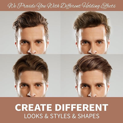 Hair Matte Wax for Men Firm & Strong Hold Matte Finish- Premium Water Based All Day Hold Hair Styling Clay- Hair Pomade Mens Styling Clay with Matte Shine- Mens Hair Styling Products Flake-Free(2PCS)