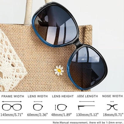 Joopin Big Womens Sunglasses Polarized Trendy Sun Glasses Large Rectangle UV Protection Rhinestone Sunnies
