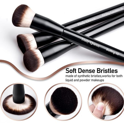 25 pcs Makeup Brush Set Holder Black Professional Kabuki Powder Concealers Eye shadows Blush Eyeliner Eyebrow Contour Eye blending Brushes