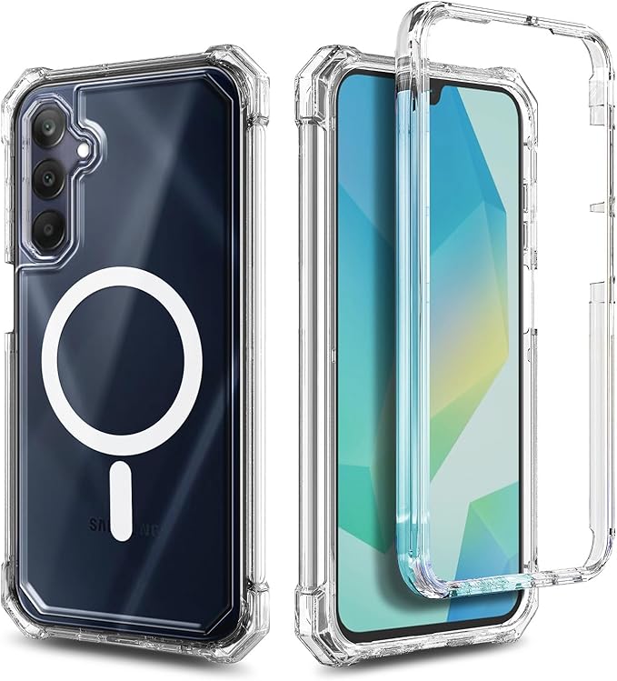 Designed for Samsung Galaxy A36-5G Phone Case, Magnetic Compatible with MagSafe, [Raised Corners Drop Protection] Shockproof Protective Bumper Cover (Clear)