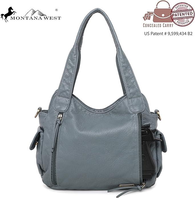 Montana West Washed Leather Hobo Bags for Women Roomy Handbags with Crossbody Strap