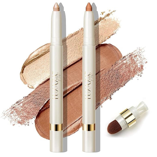 Multi-Purpose Makeup Stick, Cream Shimmer Matte, Eyeshadow Highlighter Makeup Eye Brightener Contour Bronzer Eyebrow Pencil #S1M2