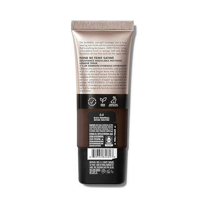 e.l.f. Soft Glam Foundation, Medium Coverage, Long-Lasting & Buildable Foundation For A Smooth, Satin Finish, Vegan & Cruelty-Free, 64 Rich Neutral