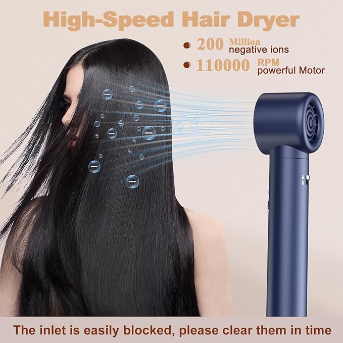 Hair Dryer Air Styler - Hair Styler 6 in 1 Blow Dryer Brush lonic Hot Air Brush Auto Wrap Curler for Curling 38m's High Speed Blowout Hair Dryer Fast Drying, ultiStyler for Curly/Straigh