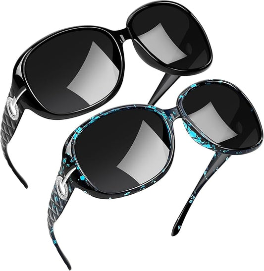 Joopin Big Womens Sunglasses Polarized Trendy Sun Glasses Large Rectangle UV Protection Rhinestone Sunnies