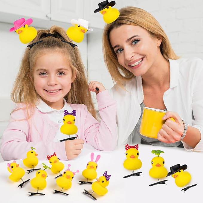 12 Pcs Duck Hair Clips, Yellow Duck Hairpin Set, Cute Duck Hair Accessories for School Home Party Props
