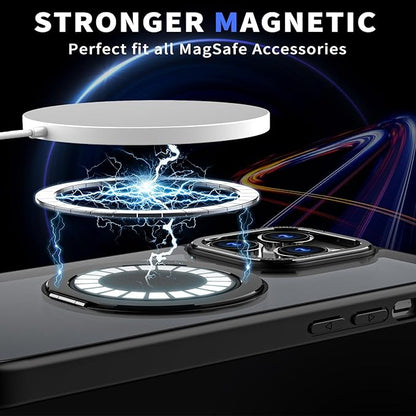Magnetic Ring Case for iPhone 14 Pro Max,Compatible with MagSafe with 360° Ring Stand Shockproof Protection Cover Case for iPhone 14 Pro Max Black