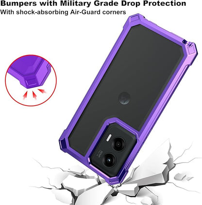 Ailiber for Motorola G Stylus 5G 2024 Phone Case, with Screen Protector, Dual Layer Shockproof Bumper, Clear Transparent, Slim Scratch-Resistant Cover for Motorola Moto G Stylus 2024-Purple