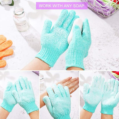 24 pcs Exfoliating Shower Gloves,Double Sided Exfoliating Bath Gloves Deep Clean Dead Skin for Spa Massage Beauty Skin Shower Body Scrubber Bathing Accessories.-12 Multi-Colors