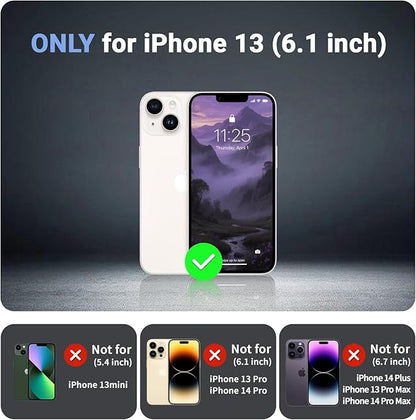 for iPhone 13 case, with [Compatible with MagSafe][Military Grade Drop Protection][Heavy Duty Protection][Non-Slip][Shockproof] with 2-Layer Durable Bumper Phone Case 6.1''-Dark Purple