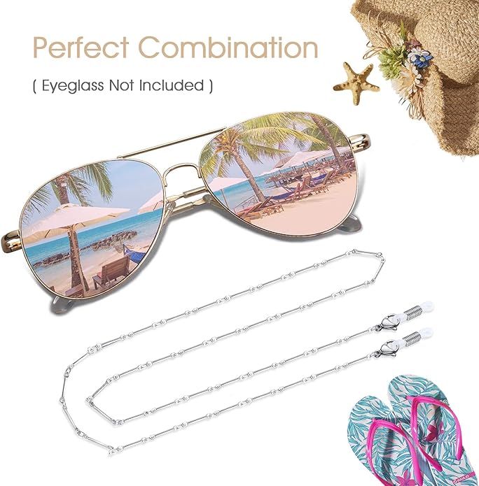 SAM & LORI Stylish Eyeglass Chain for Women-Silver/Gold/Rosegold/Black