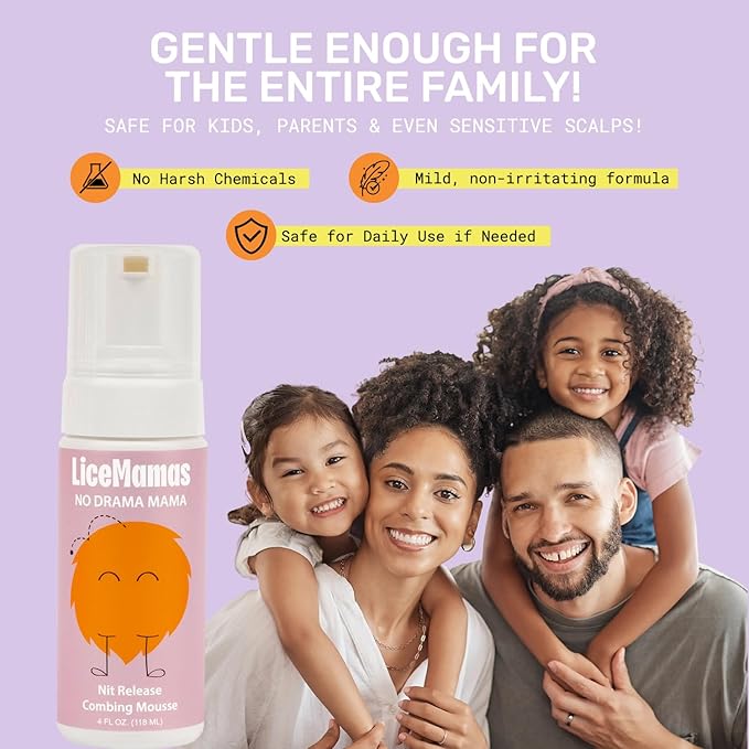 Mousse for Effective Treatment - Salon-Approved Eliminator Formula for Stubborn Infestations Without Harsh Chemicals- Dissolves Nit Glue for Easy Hair Care, Ideal for All Ages