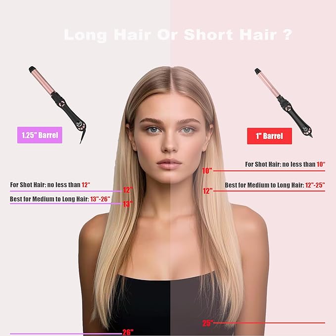 New Version Lanvier Rotating Curling Iron 1.25 Inch Automatic Curling Wand for Waves; Tourmaline Ceramic Self Curler with 2 Rotating Speed, 11 Adjustable Temperature & Dual Voltage for Worldwide Use