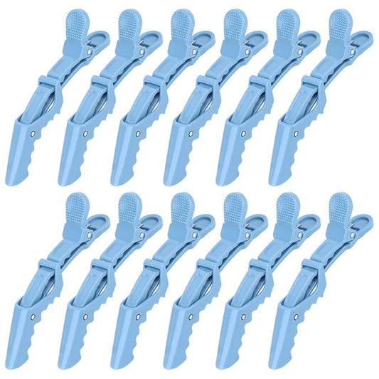 12Pcs Blue Hair Clips, Hair Styling Clips for Sectioning, Alligator Hair Clips for Hair Salon, Hair Accessories for Women