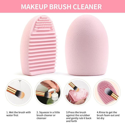 MAANGE 37 Pcs Makeup Brush Set Premium Synthetic Make Up Brushes Foundation Eye Shadow Powder Concealers Brushes Set for Beginners Professional Makeup Tool Set (Pink)